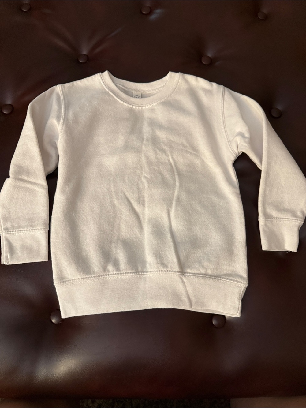 Rabbit Skins White Kids Long-Sleeve Crew Sweatshirt